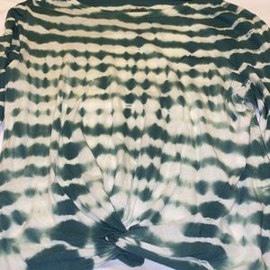 VS PINK green&white tie dye crop long sleeve XS